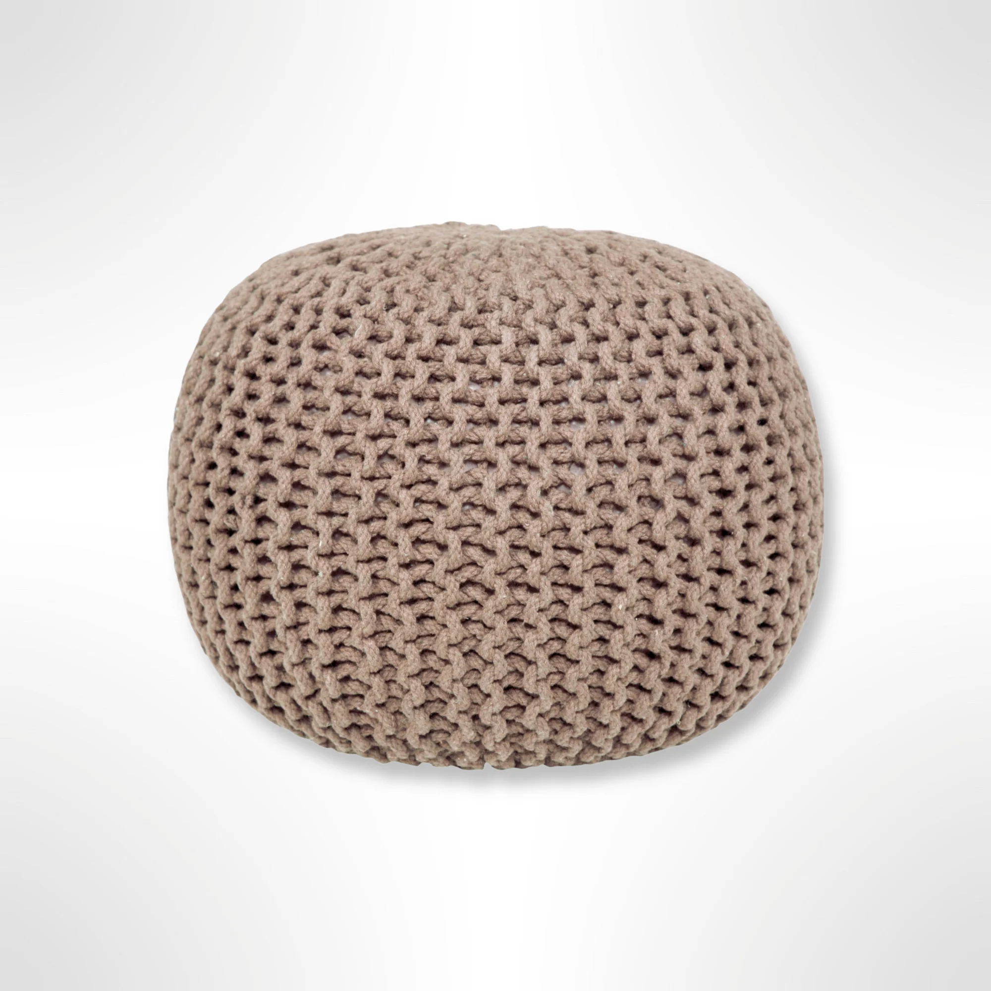 

AANNY Lychee Cotton Large knitted Pouf 22 L X 22 W X 16 H