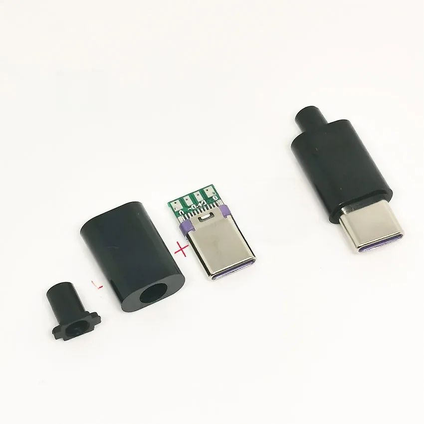 10 szt. Złącza USB typu C 3.1 3A/5A do ładowania, męskie wtyki, końcówki elektryczne do lutowania, akcesoria do kabli danych DIY — zdjęcie 2