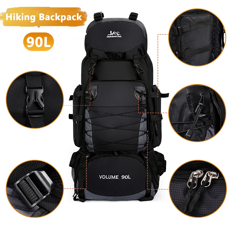 Tactical Camping Backpack Men Bag Travel 90L Large Capacity Backpacks Climbing Trekking Rucksack mochila militares hombre