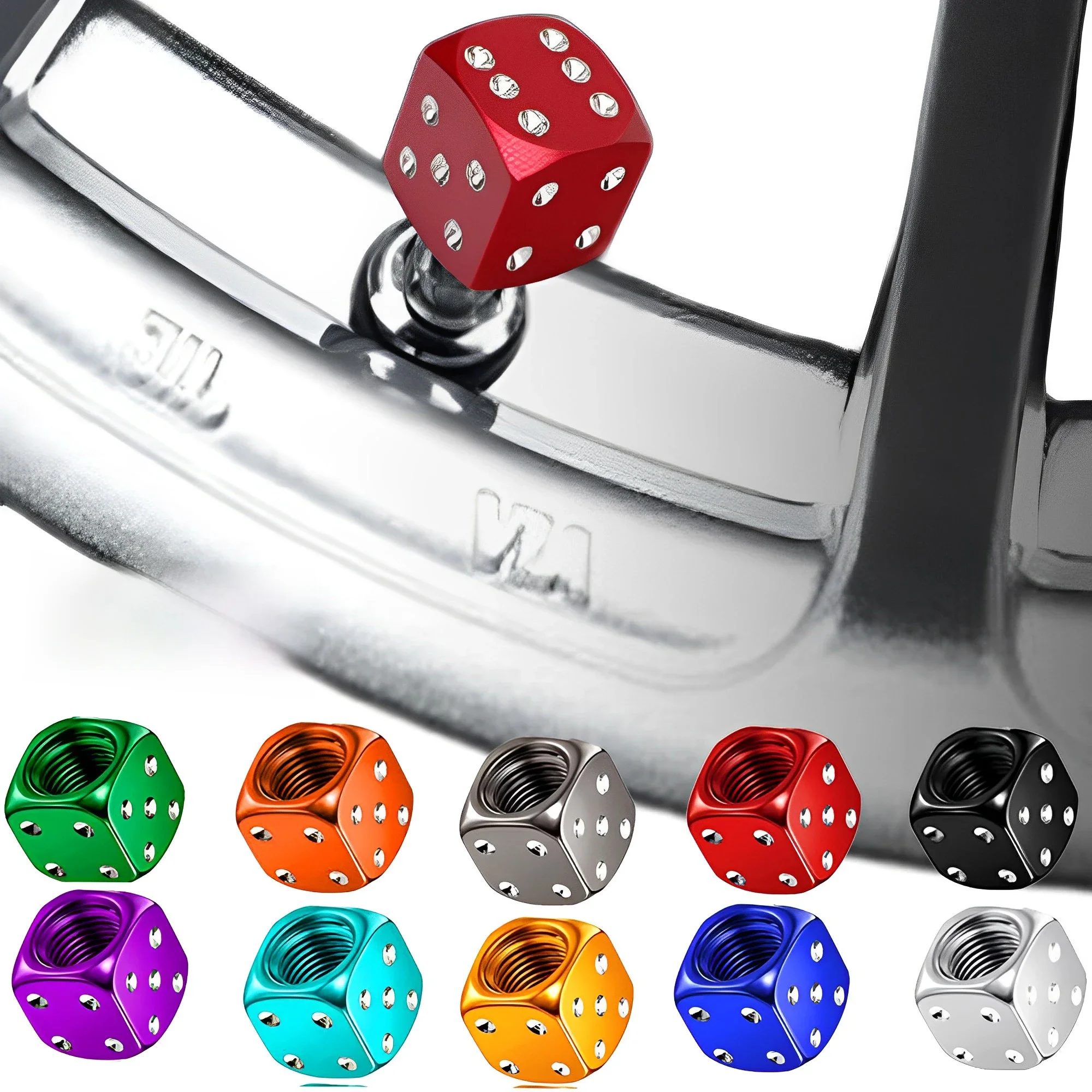 AliExpress Aluminum Dice Tire Valve Caps Dustproof Car Truck Motocycle Bike Dice Wheel Stem Tyre Tire Wheel