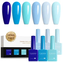 HEMA FREE CANNI Color Nail Gel Polish Kit Pink Blue Collection Semi Permanent Nail Manicure Soak Off UV LED Gel Set 6pcs*9ml