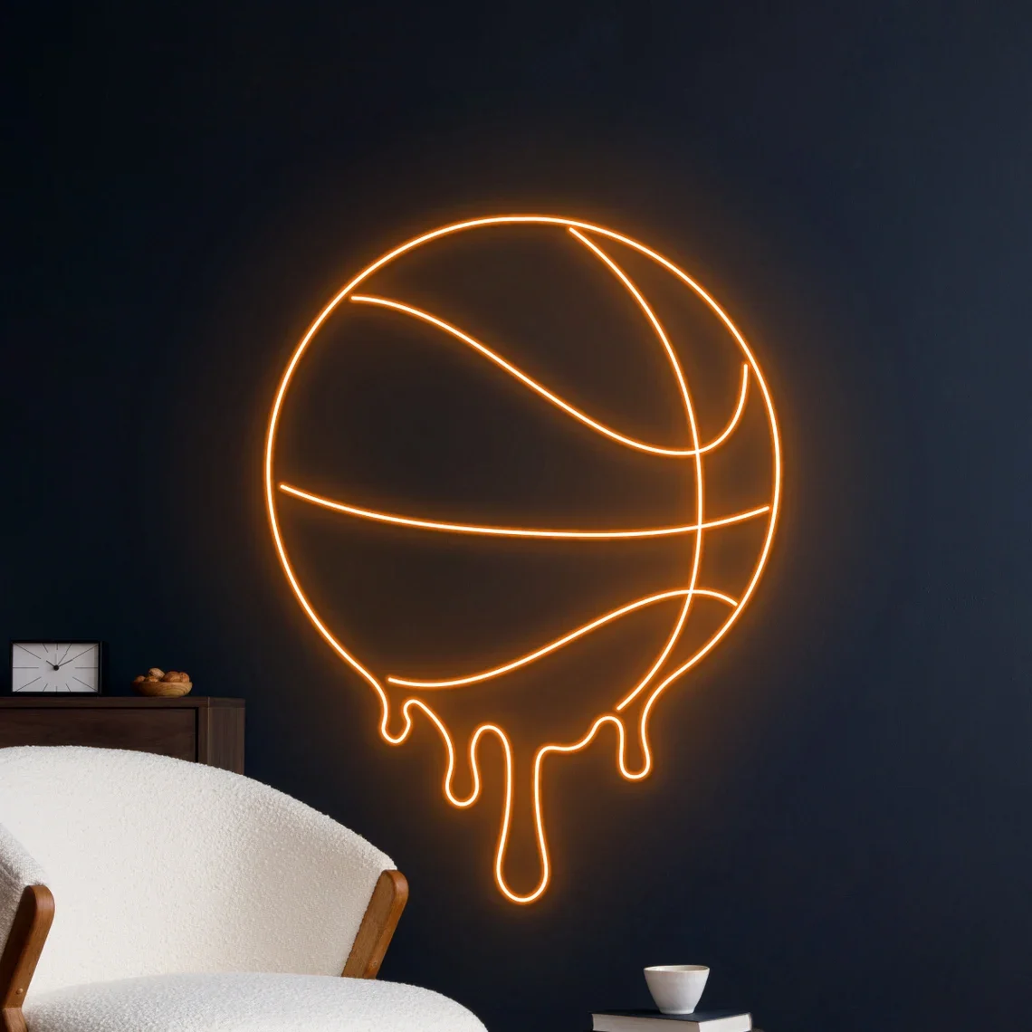 Ball Head Neon Sign Basketball Bar Club Sign Wall Art Sign Decor Game Room Living USB Dimmable Bedroom Sign