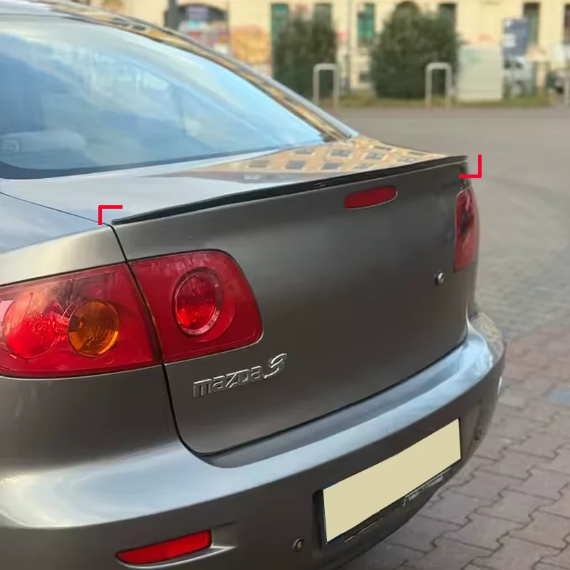 For Mazda 3 2 Mazda3 Sedan 2004+ Accessories Car Rear Trunk Spoiler Wing Lid Rear Tail Lip kit Glossy Black