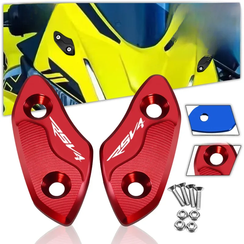 RS660 NEUE Windschutzscheibe Spiegelkappe Angetriebene Eliminatoren Spiegellochabdeckung Für RS660 RSV4 RSV4 1100 Fabrik Motorradzubehör