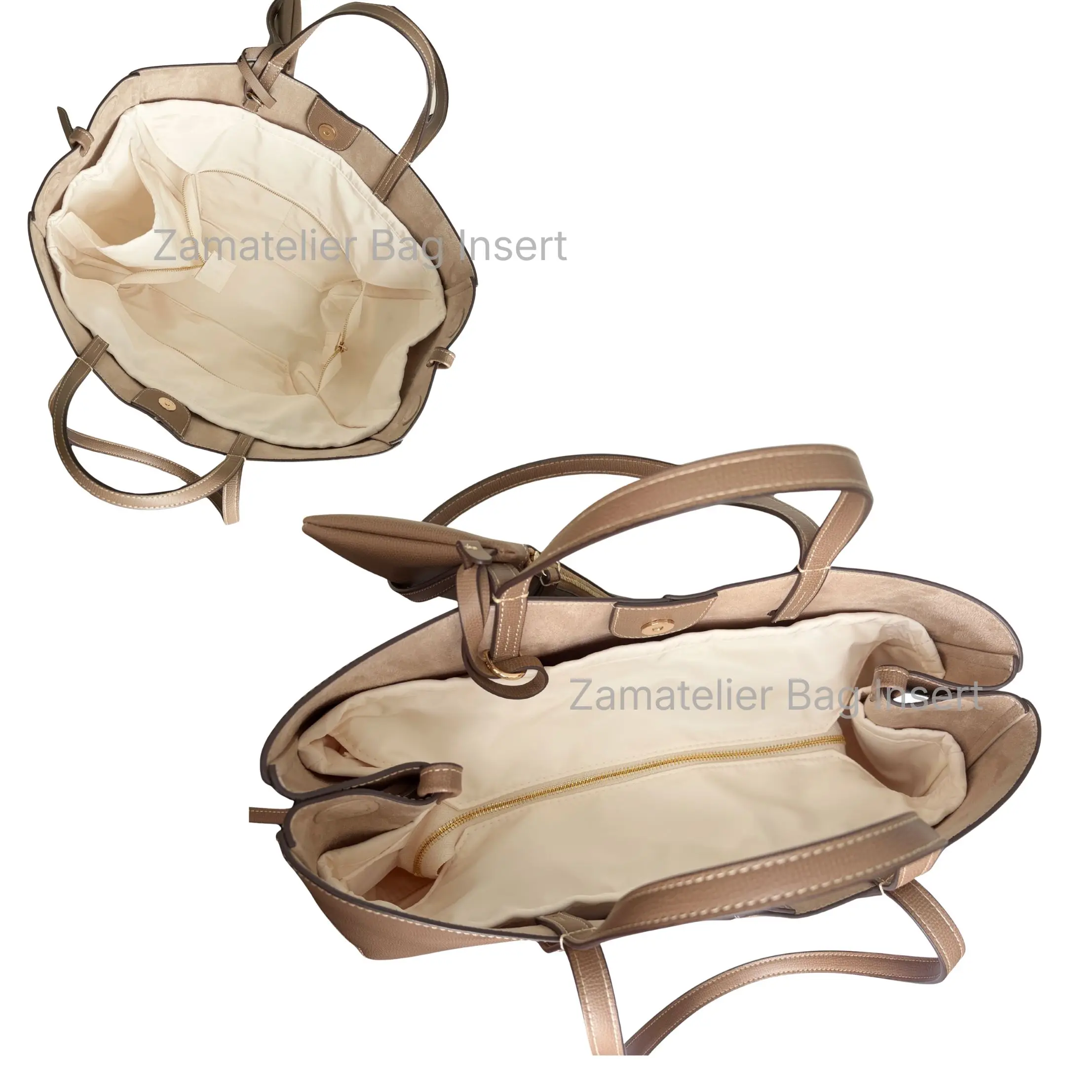 Nylon Bag Insert for Cyme Large/ Mini Tote Bag, Waterproof Bag Organizer Purse Liner with Zip Cover Zipper Pocket