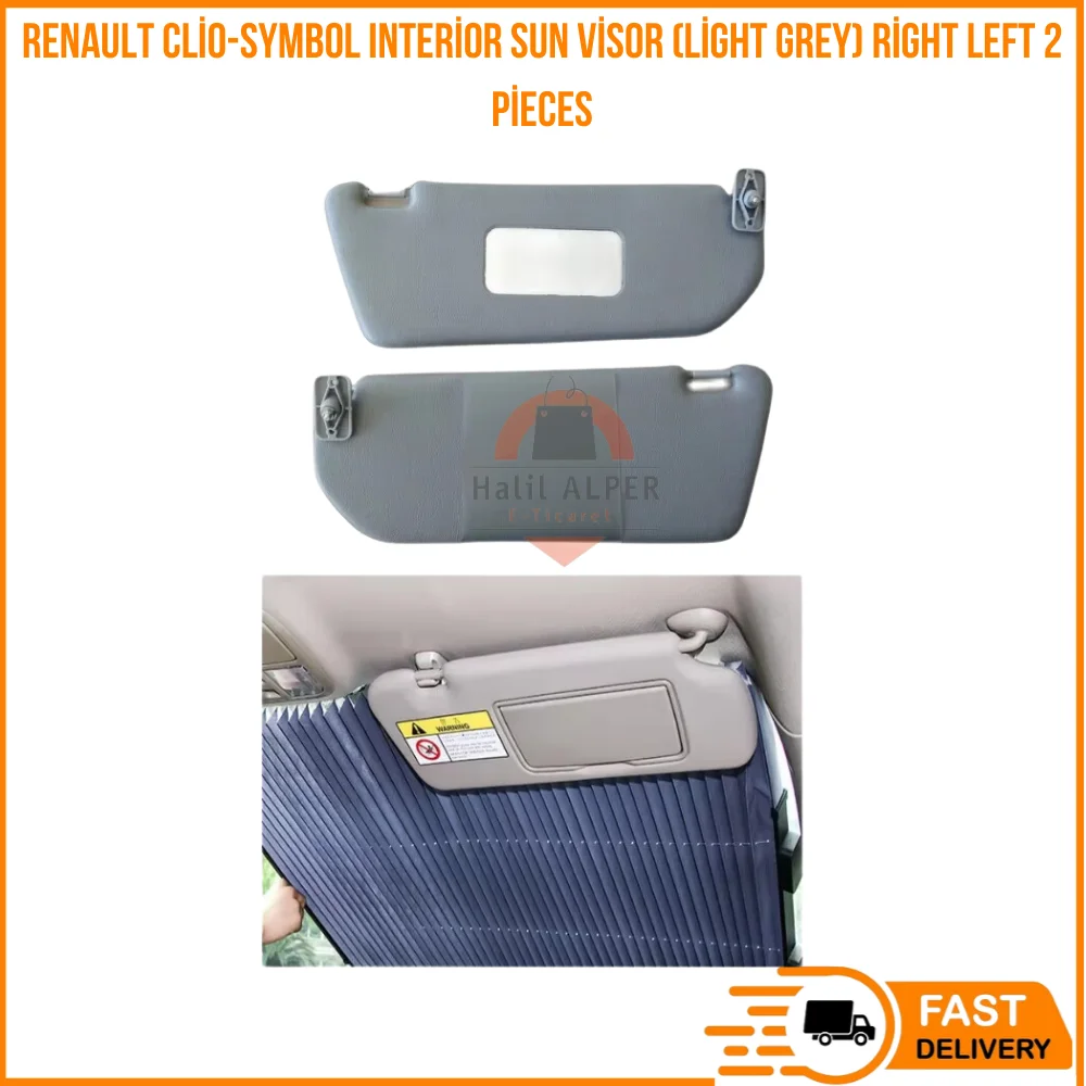 For Renault Clio-Symbol Interior Sun Visor (Light Grey) Right Left 2 Pieces Set Car Sun Visor Protection Automobile Accessories