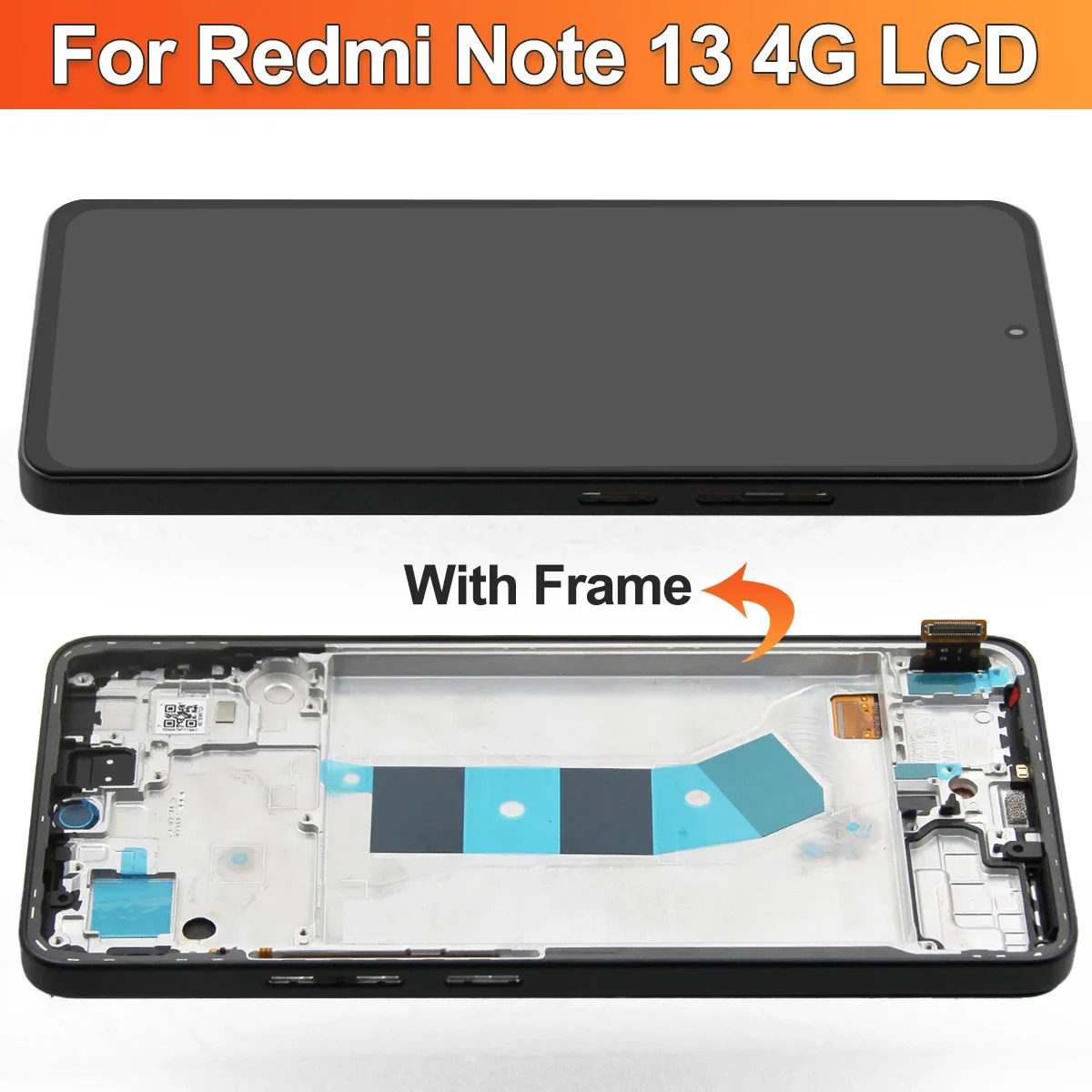 Écran AMOLED d'origine XiaoMi Redmi note 13 4G 6.67 pouces avec cadre adaptateur d'écran tactile 23129RAA4G/23124RA7EO