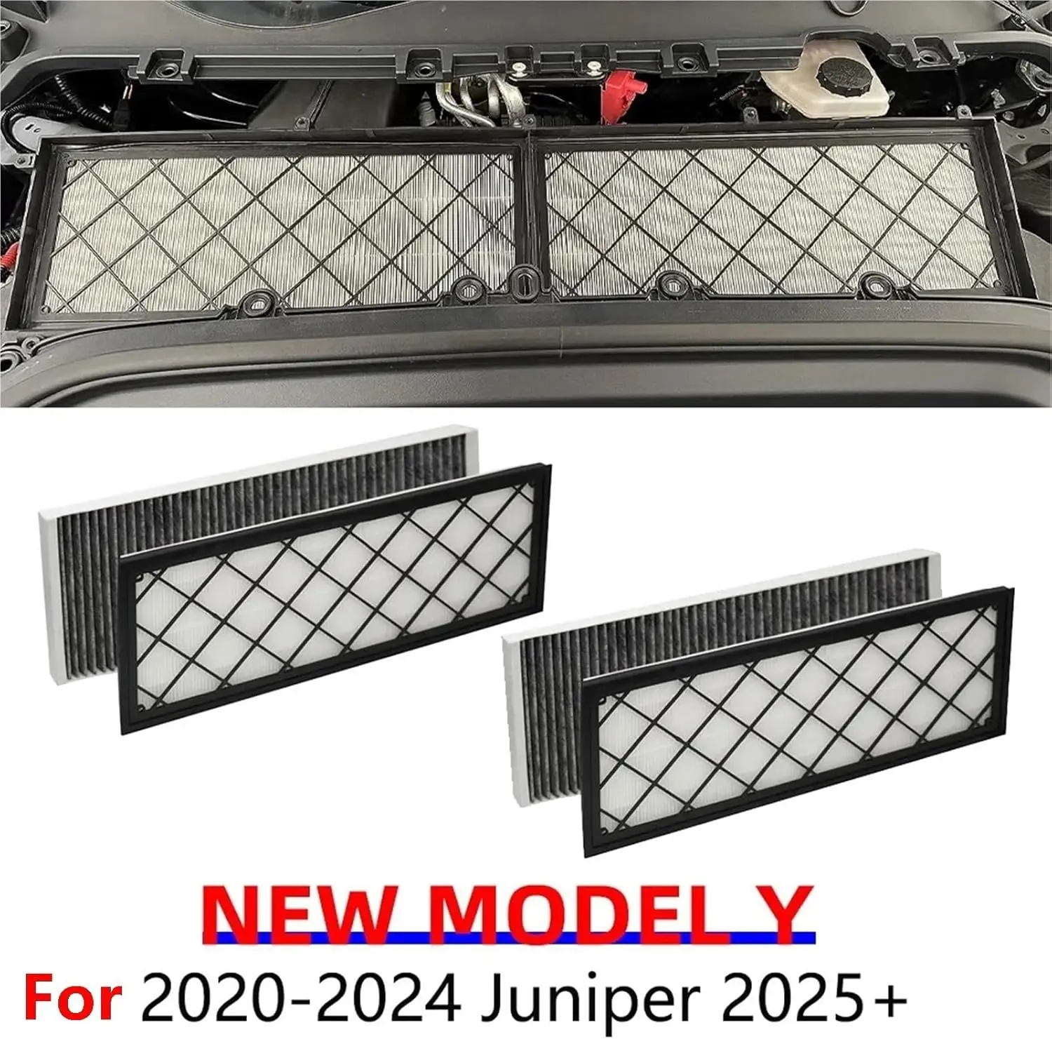 4 filtres d'habitacle HEPA pour Tesla Model Y Juniper 2025 2024, filtre d'admission d'air de remplacement avec accessoires en charbon actif