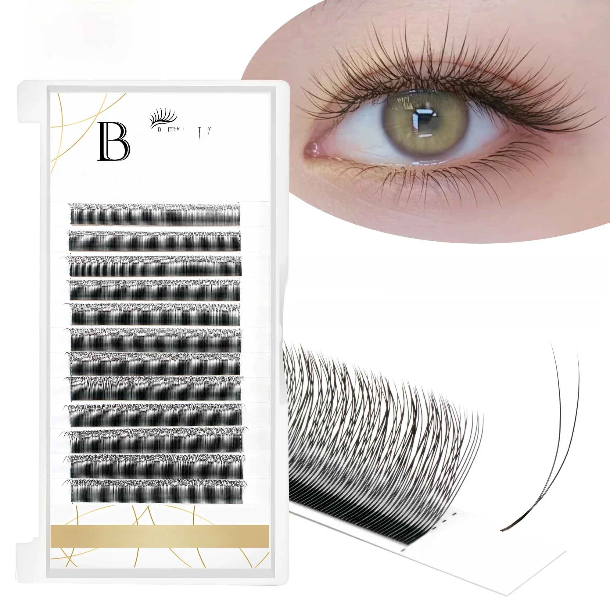 Befer faux cils naturels 0.07/0.10 épaisseur cils Super doux 8-15mm fournisseur d'extension de cils de haute qualité en gros