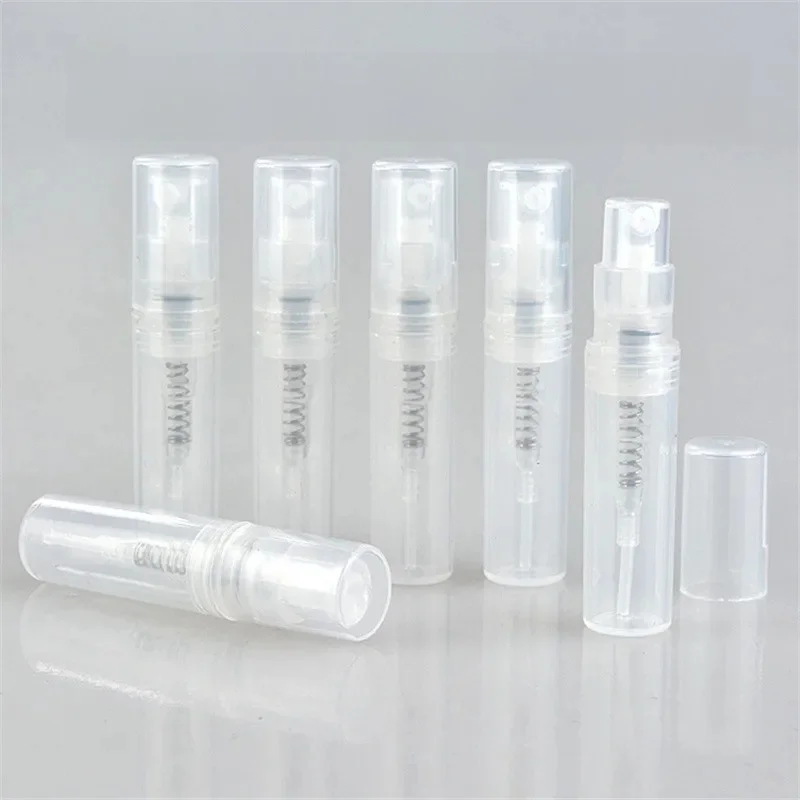100/200/400 Stuks 2 Ml Draagbare Doorzichtige Plastic Spray Fles Parfumflesje Verstuiver Mini Monster Reageerbuis dunne Huisdier Flesjes Groothandel - afbeelding 2