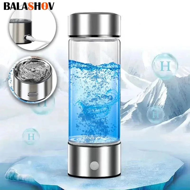 Reichhaltiger Wasserstoff-Wasserbecher, tragbarer Wasserstoff-Wasser-H2-Generator, alkalischer Maker, Ionisator-Flasche, super antioxidativer Titanfilter