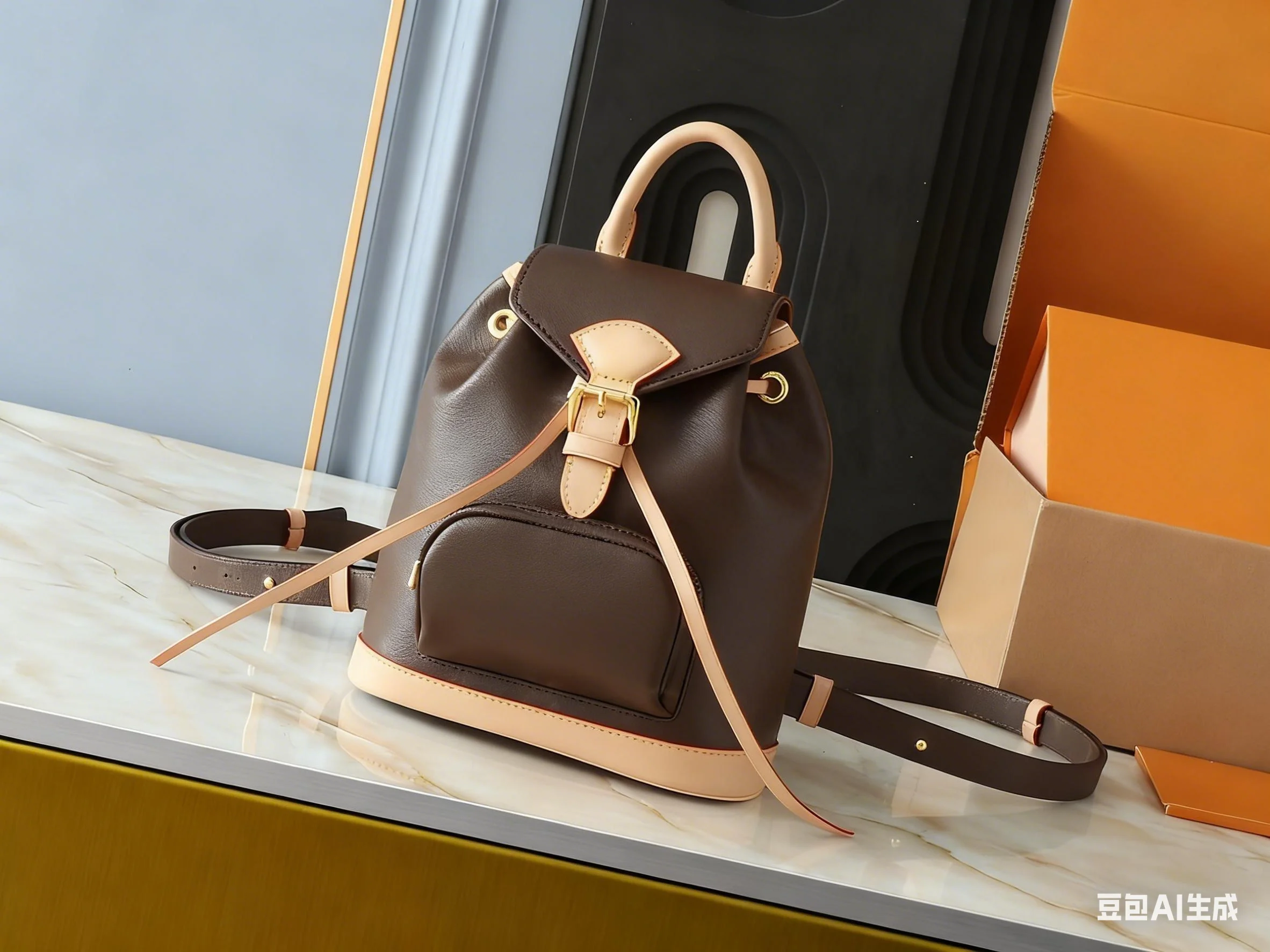 

2025 New Fashionable and Double Handle and Single Zippers Double Shoulder Straps Backpack Bag