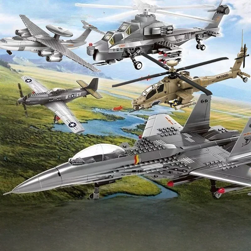 Militaire SR-71 Blackbird espion avion F-15 lourd furtif avion de chasse soldat blocs de construction avion modèle brique enfants garçon jouet