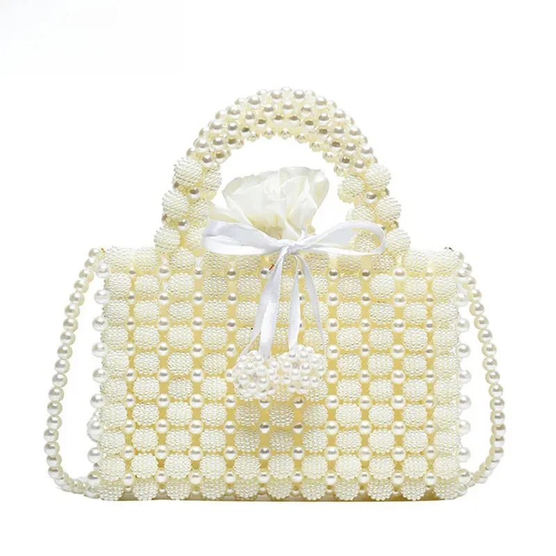 YoReAi kobiety Pearl torebka Handmade zroszony skrzynki torby wieczorowe portfel kopertówka magiczne torebki damskie torebka ślubna kopertówka — zdjęcie 2