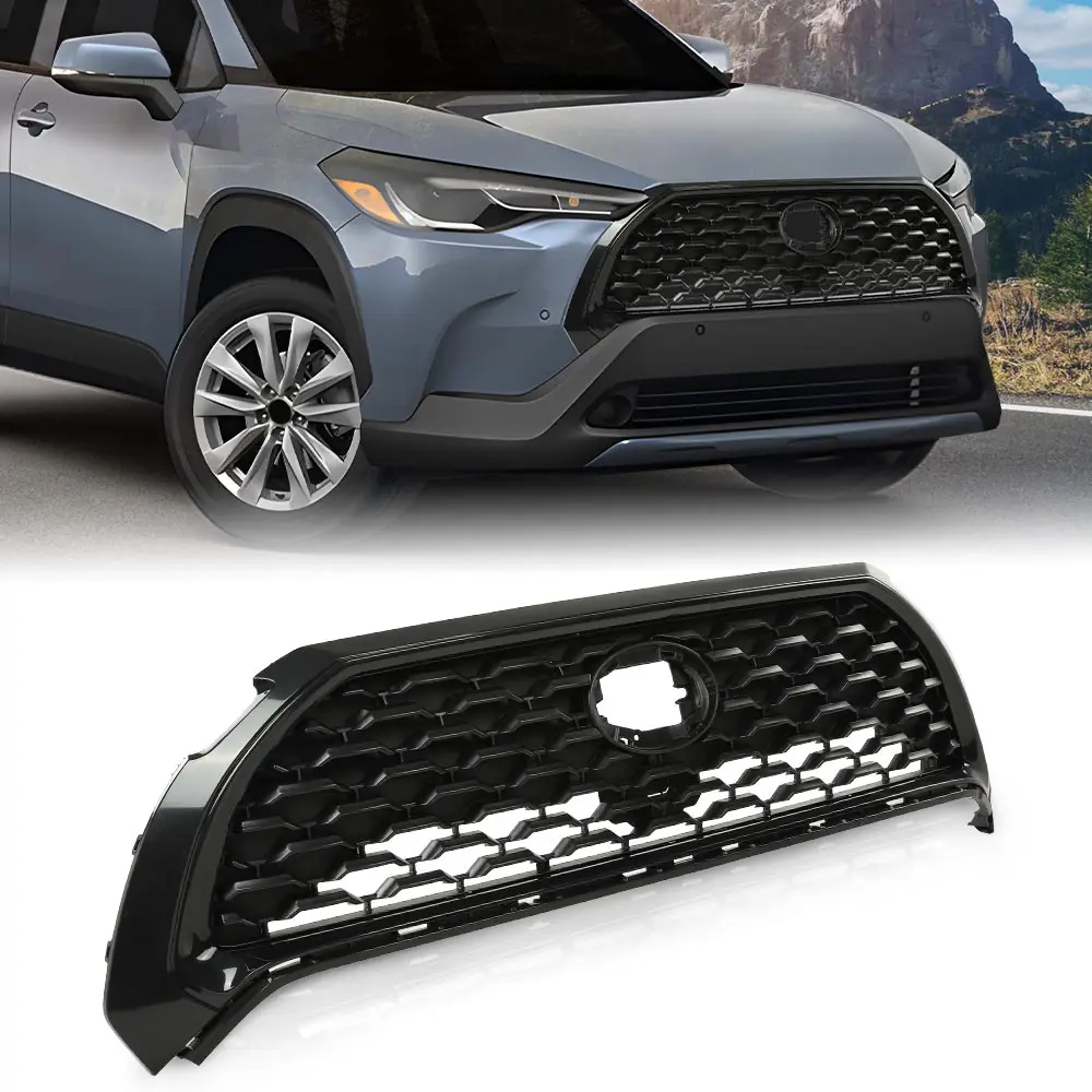 غطاء المصد العلوي الأمامي شبكة شبكة شواء صالح لتويوتا كورولا 2022-2023 فقط للنماذج المنخفضة المجهزة بدون كاميرا 531000A130