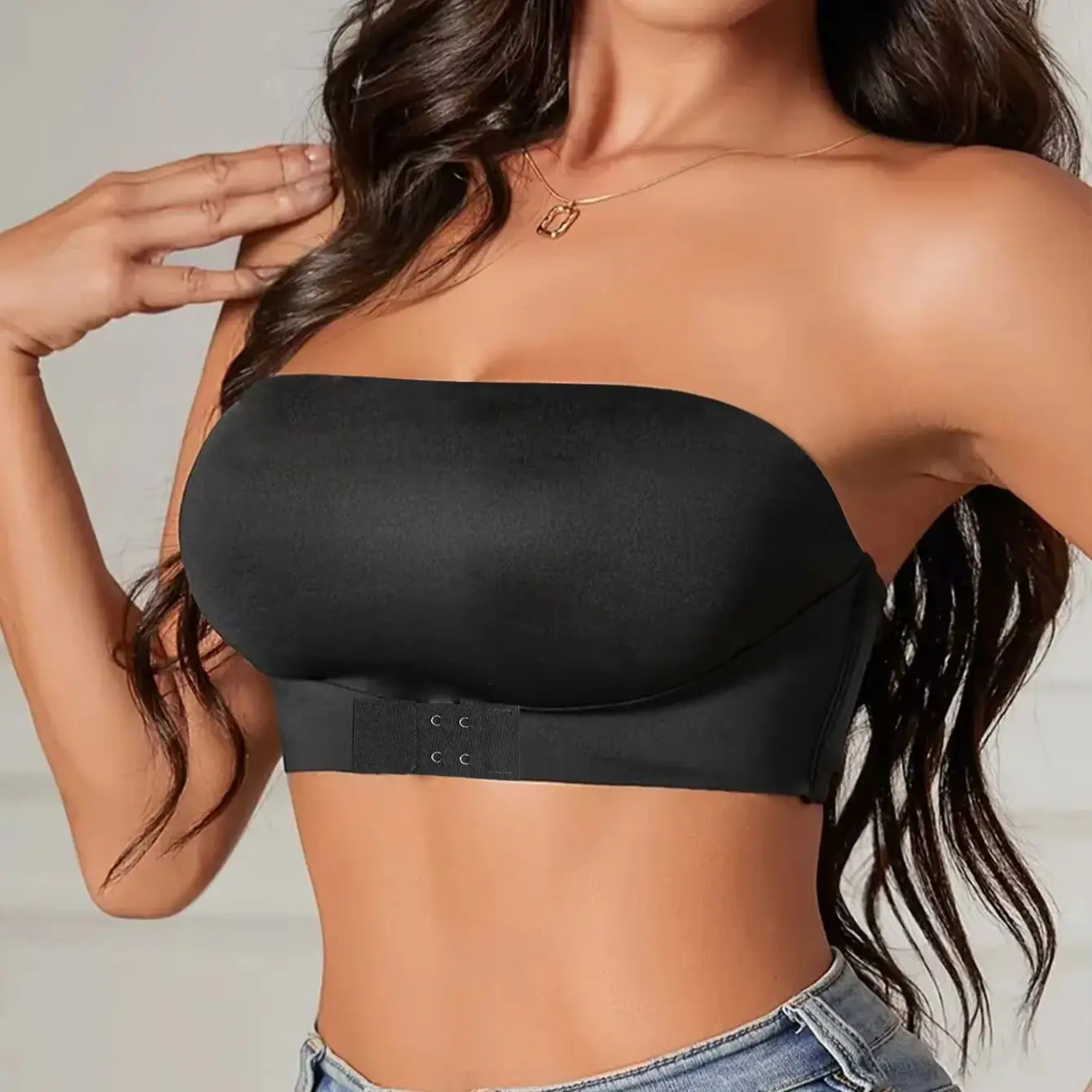 Seamless Wireless Unlined Bra Front Closure Everyday Bra Non Padded Bandeau Bra Strapless Tube Bra Tops Plus Size