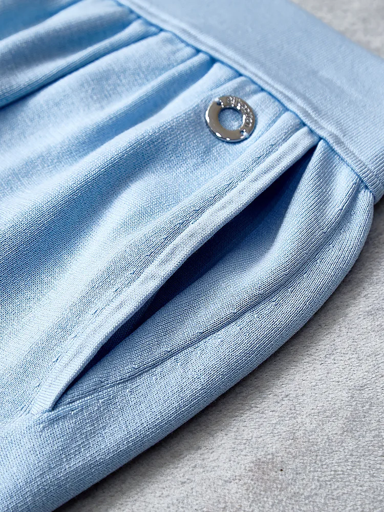 2025 Pantaloni a gamba larga in cotone di seta nuovi primavera/estate da donna, pantaloni dritti lavorati a maglia a vita alta casual tutto-fiammifero