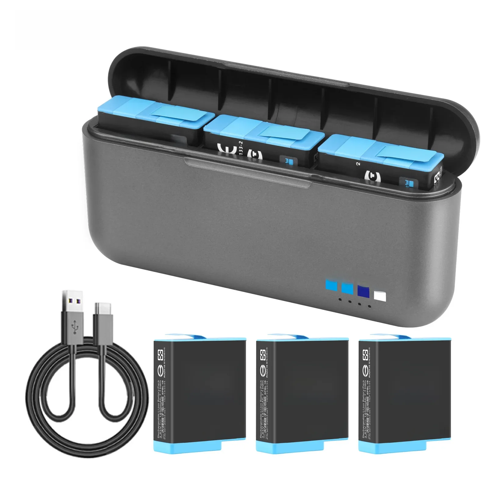 Probty Bateria do GoPro Hero 12 11 10 9 1850 mAh Bateria 3-drożna Szybka ładowarka do GoPro 12 10 Akcesoria — zdjęcie produktu 7