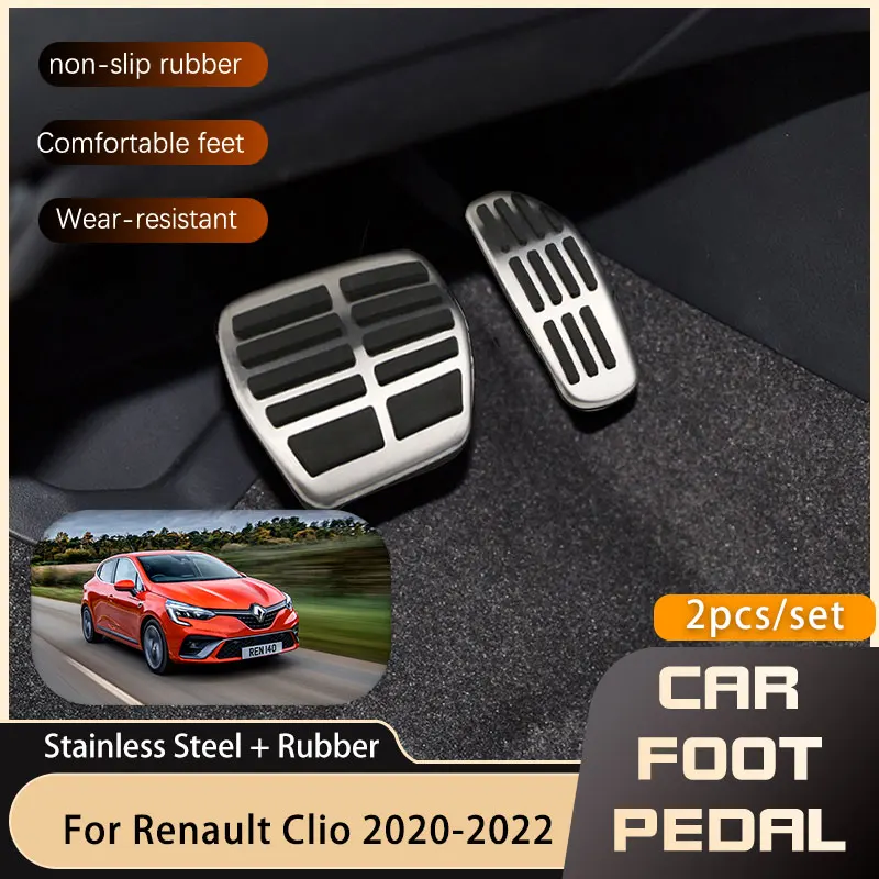 for Renault Clio V Lutecia Mitsubishi Colt 2020 2021 2022 Car Foot Pedals Gas Accelerator Brake Stainless Steel Non-slip Pedal