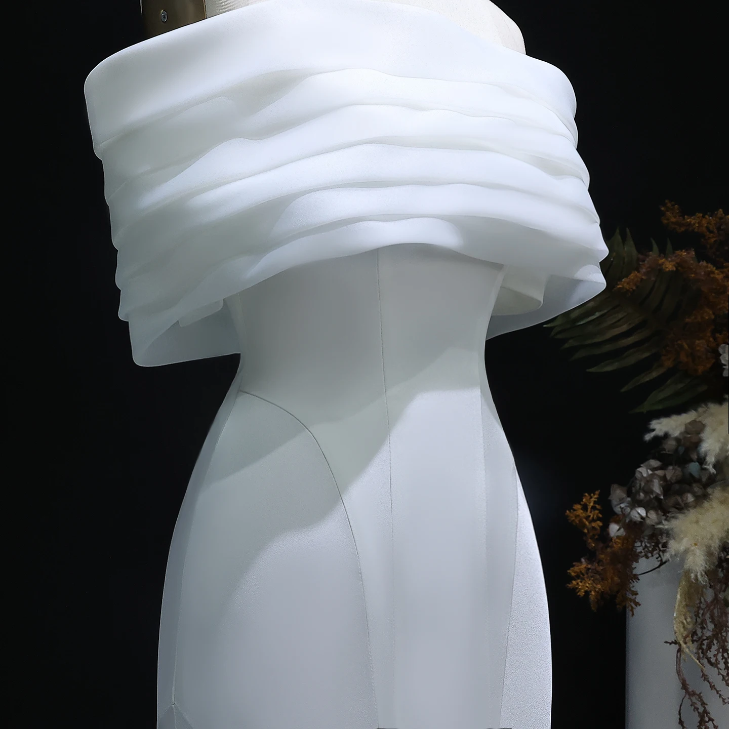 Sharon Said Off-Shoulder Witte Avondjurken met 3D Bloemen Zeemeermin voor Vrouwen Bruiloft Jurk SF206 Aangepaste فساتة