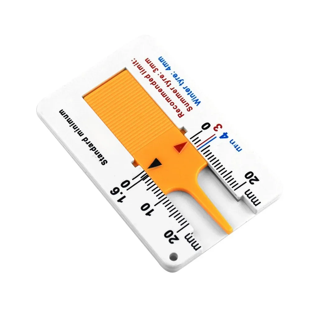Profthomètre de profondeur de bande de roulement de pneu, règle de bande de roulement de roue de voiture, outil de mesure de roue, outil de mesure en plastique