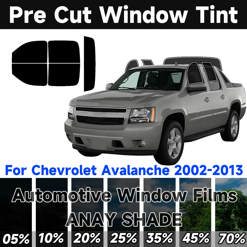

Precut Window Tint Car for Chevrolet Avalanche 2002-2013 Any Year Auto Sun Uv Blocking Heat 2Ply Window Protector Privacy Films