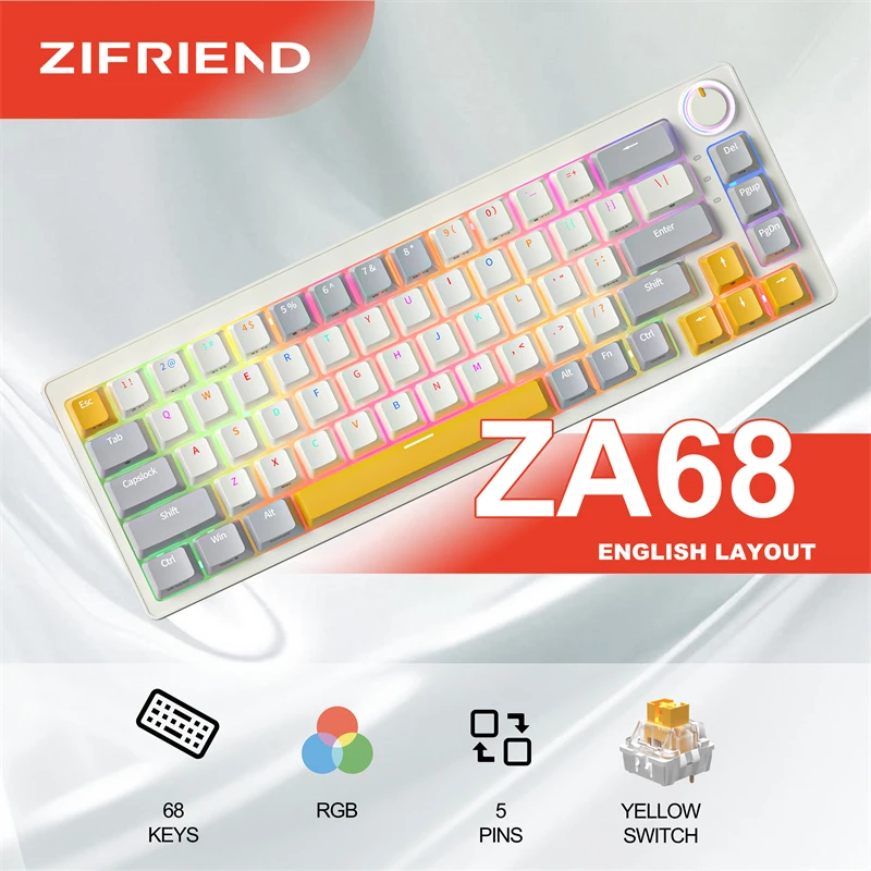 รีวิว ZIFRIEND ZA68 Mini Gaming Mechanical Keyboard: คีย์บอร์ดที่เหมาะกับนักเล่นเกมและนักทำงาน