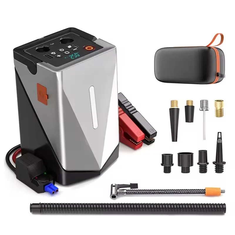 Wideworlddeal portatile ricaricabile multifunzione gonfiatore per pneumatici auto Jump Starter blower macchina All-in-One