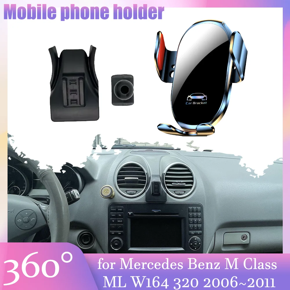 Car Mobile Phone Holder for Mercedes Benz M Class ML W164 320 2006~2011 GPS Air Vent Clip Tray Stand Support Accessories iPhone