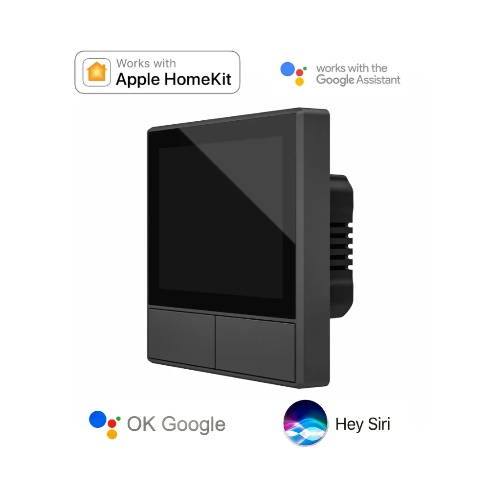 Touch Screen For Apple HomeKit NS Panel Roller Shutter Scenes Thermostat Smart Home WiFi Switch 2 Relay Siri Google Assistant