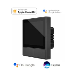 Touch Screen For Apple HomeKit NS Panel Roller Shutter Scenes Thermostat Smart Home WiFi Switch 2 Relay Siri Google Assistant