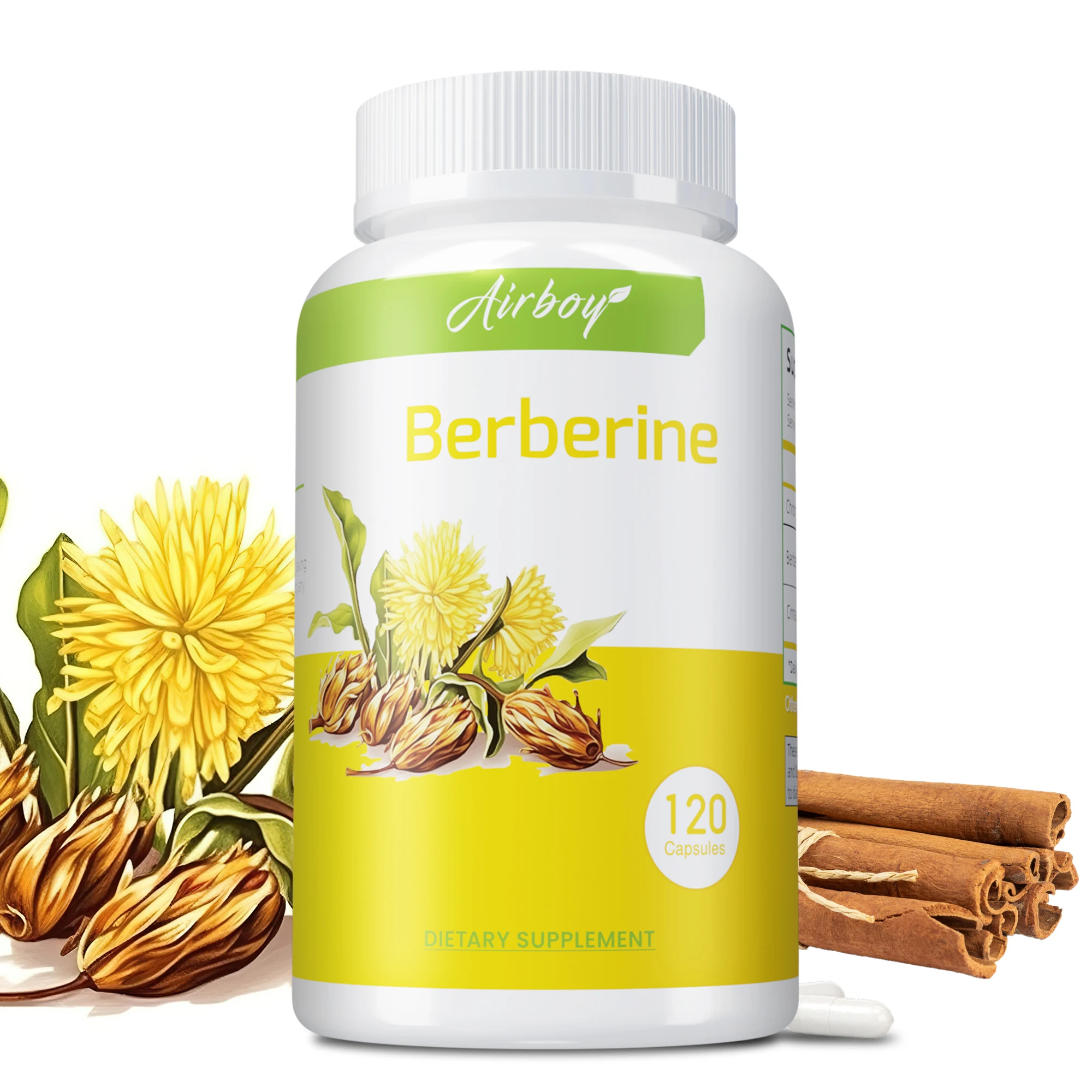 Berberine - Promotes Cardiovascular and Cholesterol Health, Immune System, Antioxidants - 120 Capsules