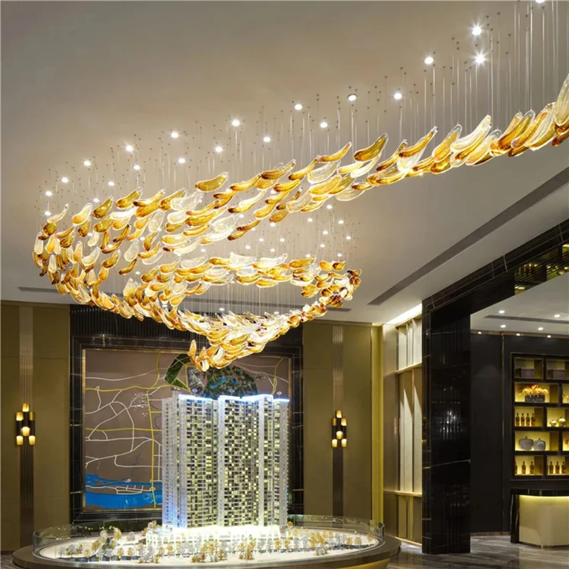 

Zhongshan хрустальная стеклянная люстра ручной работы с медом и золотой янтарой, подвесной светильник, роскошные художественные потолочные светильники