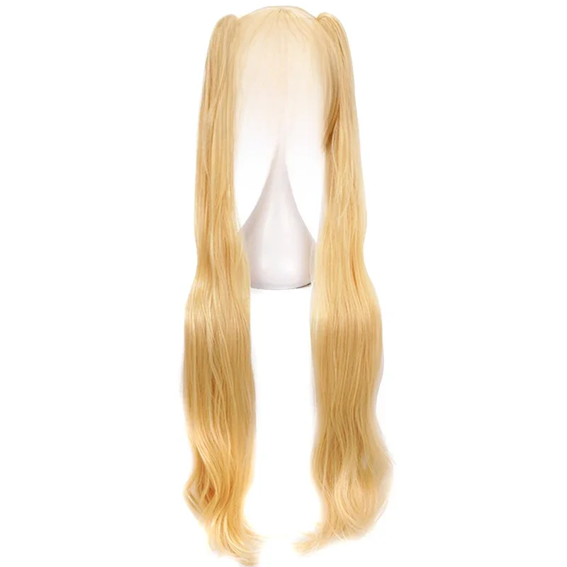 Mieszanka S Kaho Hinata blond syntetyczna peruka do cosplay kostium naturalne fale podwójne kucyki peruki + czapka z peruką — zdjęcie 2