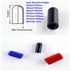 5Pcs Auto Silicone Hoses End Blanking Caps Finishing Bungs Silicon Pipe 4mm 6mm 8mm 10mm 12mm 19mm 3 Colors
