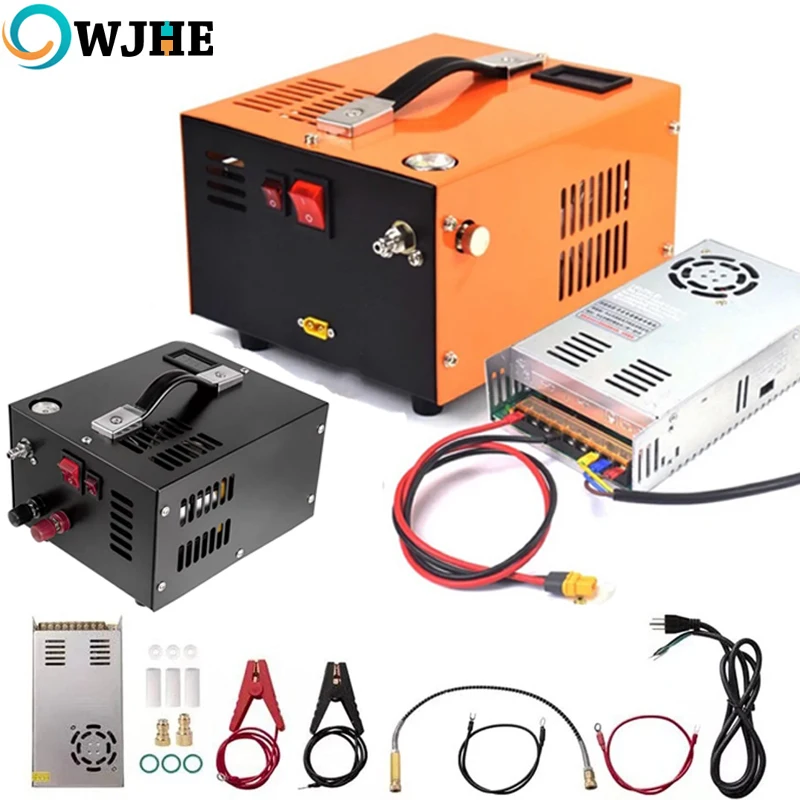 OWJHE 4500Psi 30Mbar Portable PCP Air Compressor Pump 12VDC/110V/220V Power Oil/Water-Free High Pressure Diving Bottle