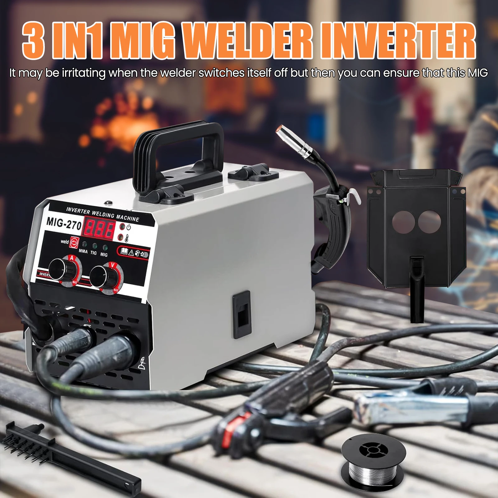 Máquina de Soldar Portátil con Pantalla LED Digital, 220V 20-250A, Soldador Inverter, Electrodo de 1.6-3.2mm, Corriente Ajustable, Máquina de Soldadura por Arco con Accesorios Completos