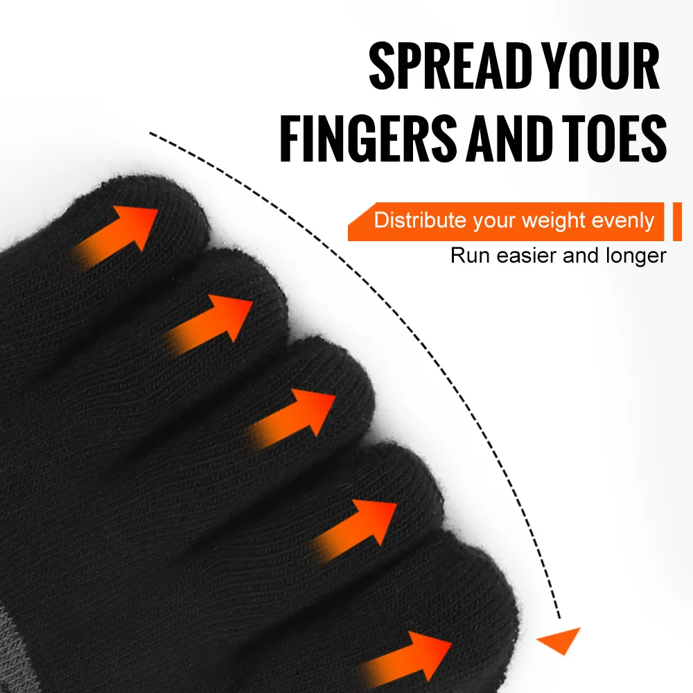 WRELS COOLMAX Five Finger Socks High Performance Athletic Toe Socks 1/3Pair Moisture Wicking Breathable Quick-Dry Five Toe Socks