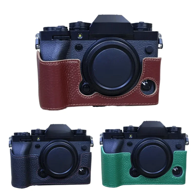Pokrowiec na korpus z prawdziwej skóry do aparatu Fujifilm X-T5 XT5 Quick Plate Protective Shell — zdjęcie 2