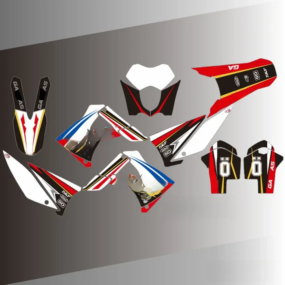 Autocollants graphiques pour gaz, gaz EC 125 200 250 300 450 2010 2011, autocollants de fond, numéro personnalisé