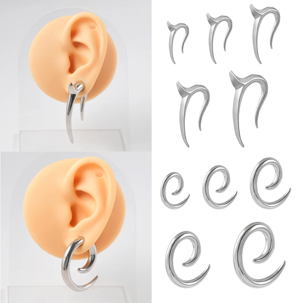 1Pc Surgical Steel Heavy Industry Casting Spiral Taper Expander Piercing Gauge Earring Stretchers Plug Ear Weight Body Jewelry