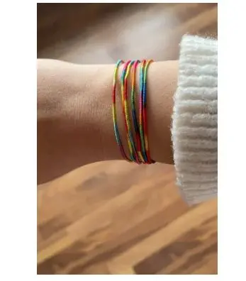 Fortune Luck Bracelet Bangles 100 Pieces Multicolored Rainbow Color For Woman Man Unisex BTS Royal Jewelry Free Shipping Couple