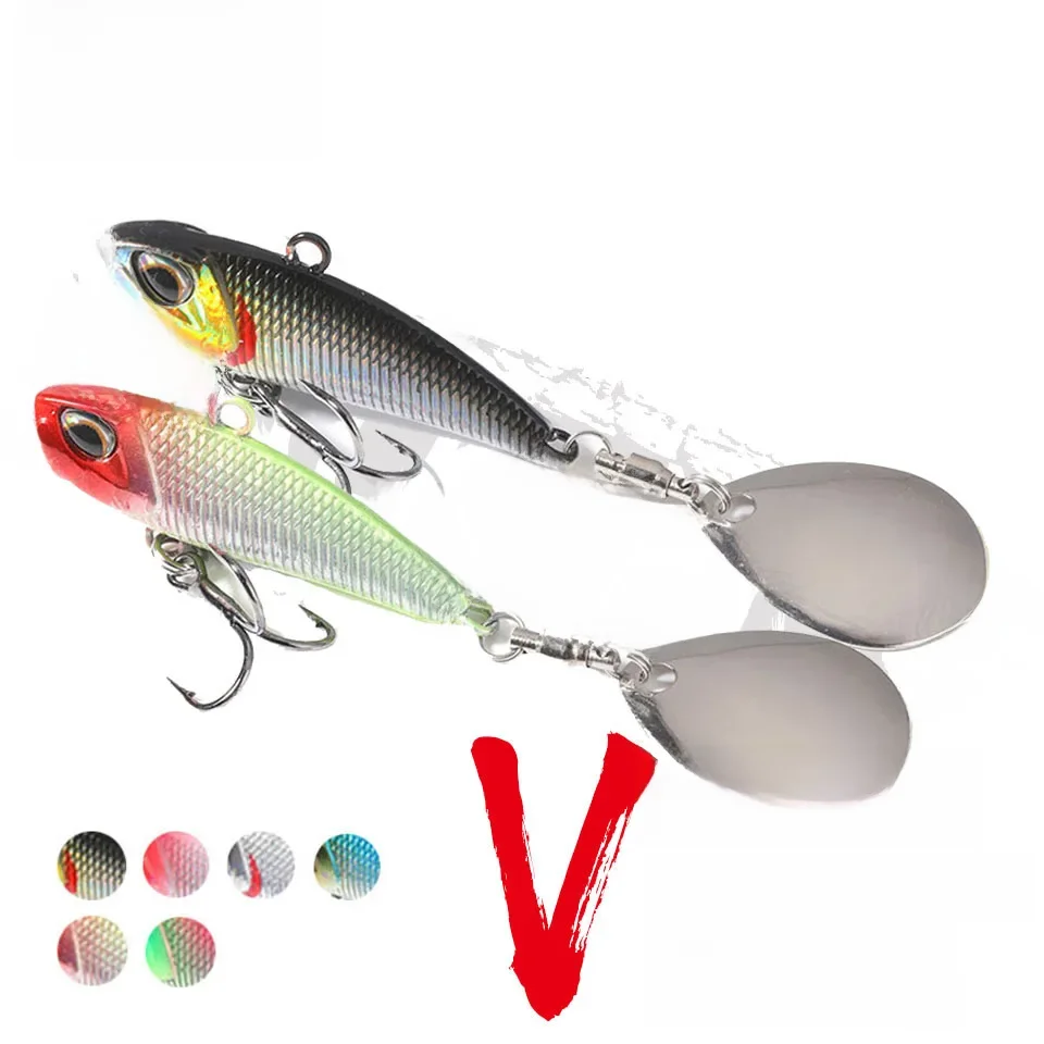 WALK FISH 7g 11g 15g 21g Spinner appât métal VIB leurre de pêche queue rotative Vibration paillettes japon Wobbler pêche à la traîne appât Pesca