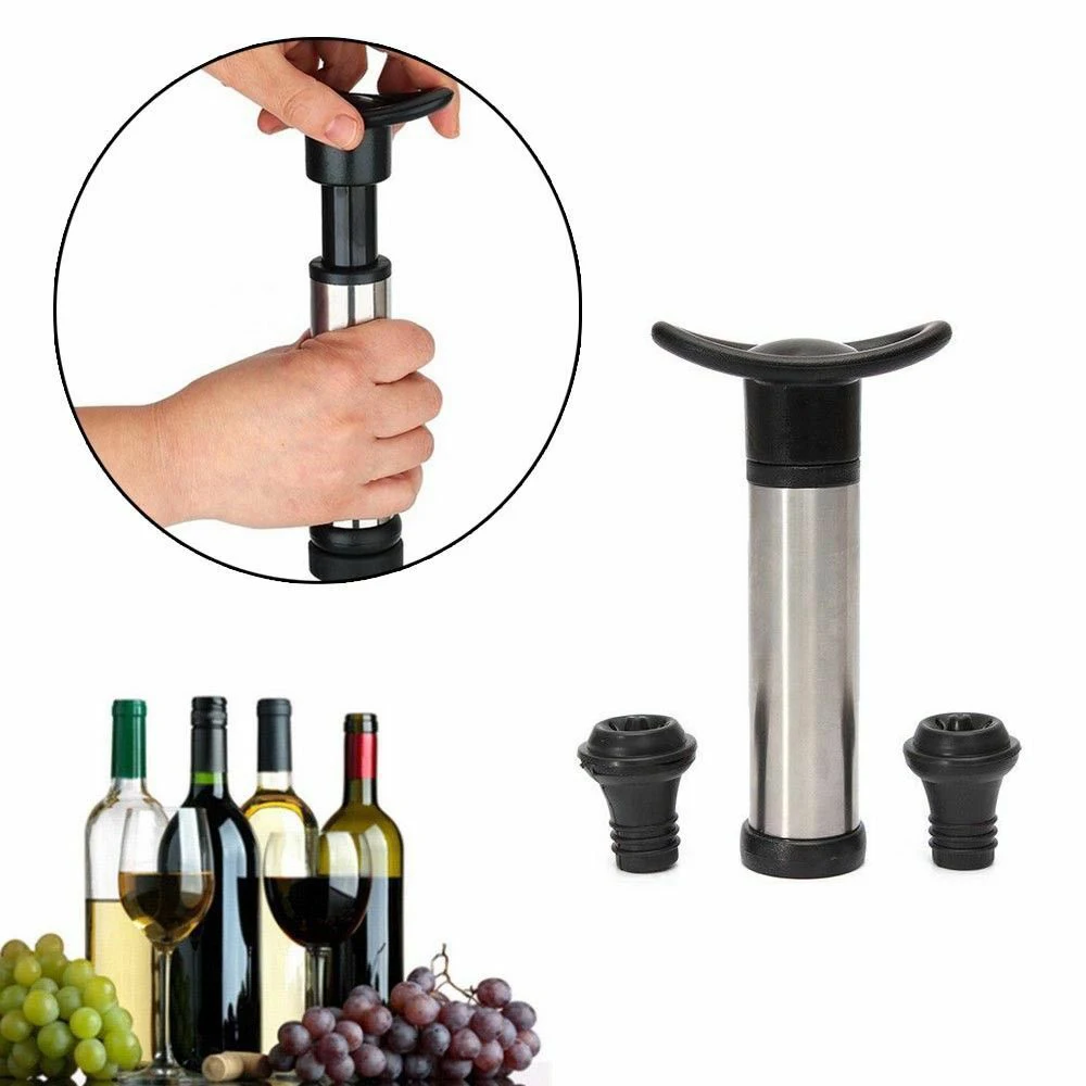 Enjoy your wine for longer with our Wine Vacuum Pump. With two corks, she removes air from the bottle, preserves