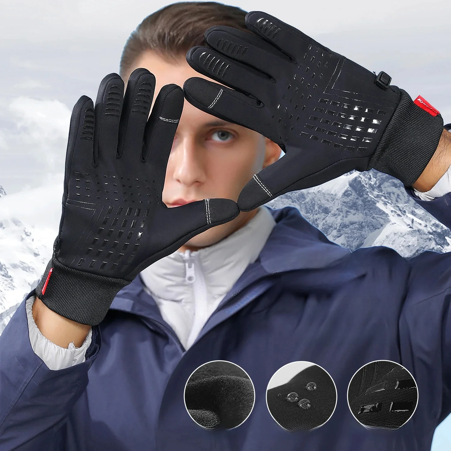 AliExpress Fezrgea Waterproof Cycling Gloves Winter Touch Screen Bicycle Gloves Outdoor Scooter Windproof Riding Motorcycle Ski Warm Bike Gloves