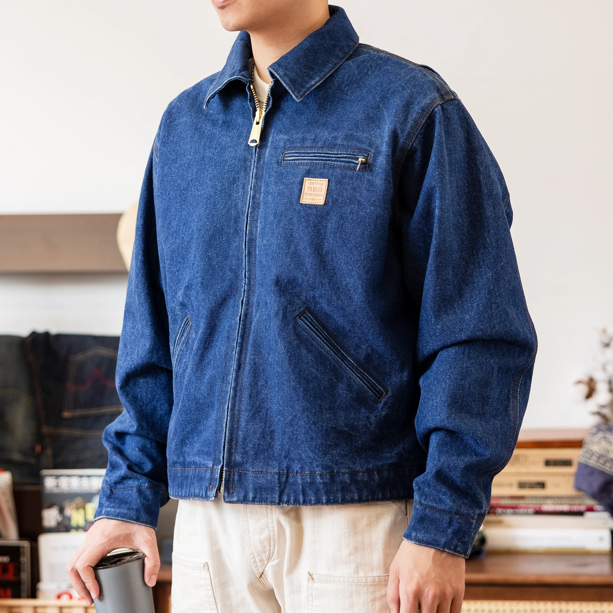 J01-0002b Big Size 15oz High Quality Cotton Canvas Jacket Casual Stylish washed Coat