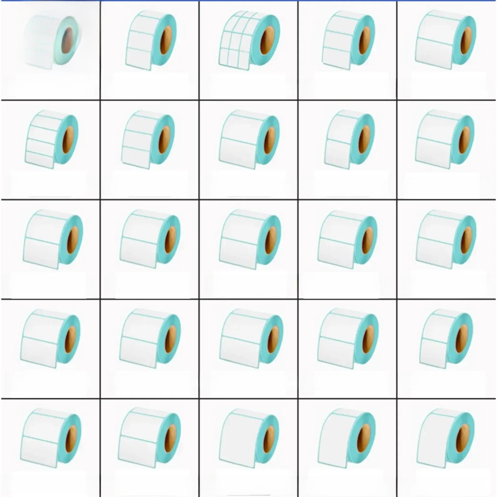 Étiquette thermique multi-tailles 20-50mm, étiquette blanche vierge, papier autocollant pour imprimante POS