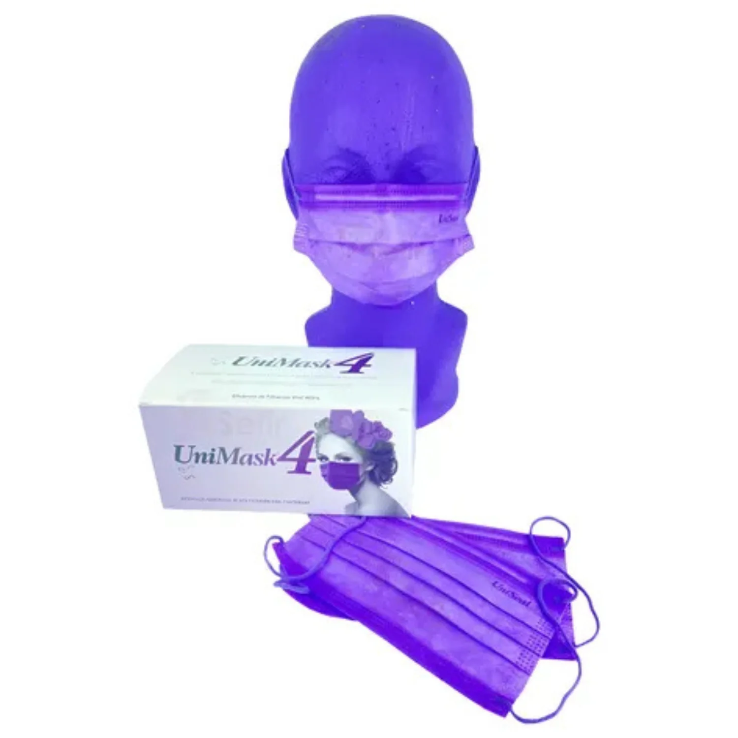 Cubreboca Unimask 4 Lila Uniseal 4 Capas Con 50 Pzas