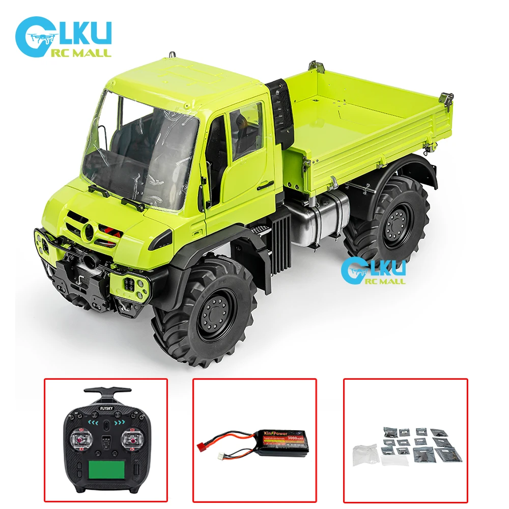 1/14 4*4 U535 yellow RC simulation alloy off-road climbing car model with carriage