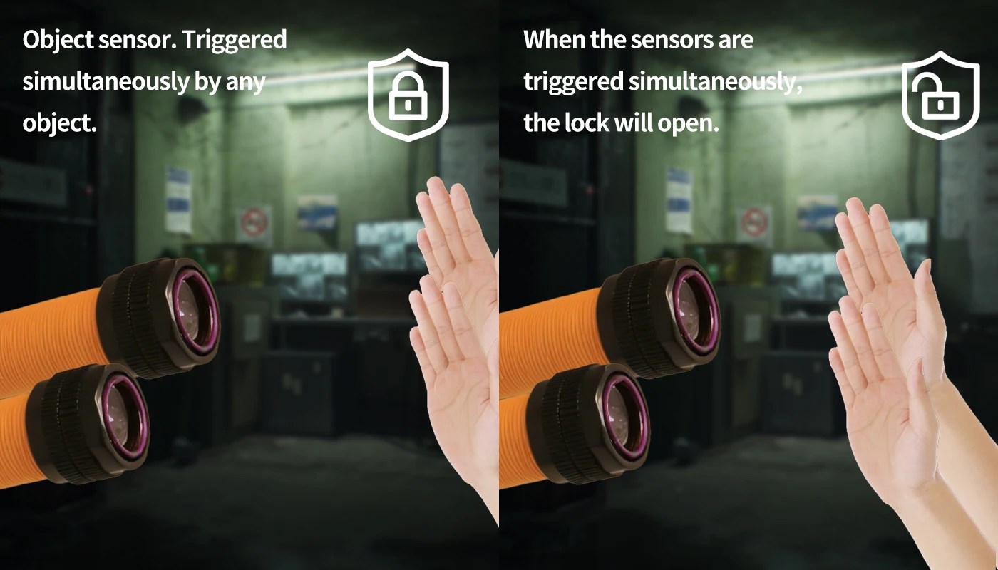 Mysterious Studio Escape Room Requisiten: Objektsensor – Legtegt jedes Objekt in der Nähe des Sensors auf, um das Puzzlespiel zu lösen. – Detail 2